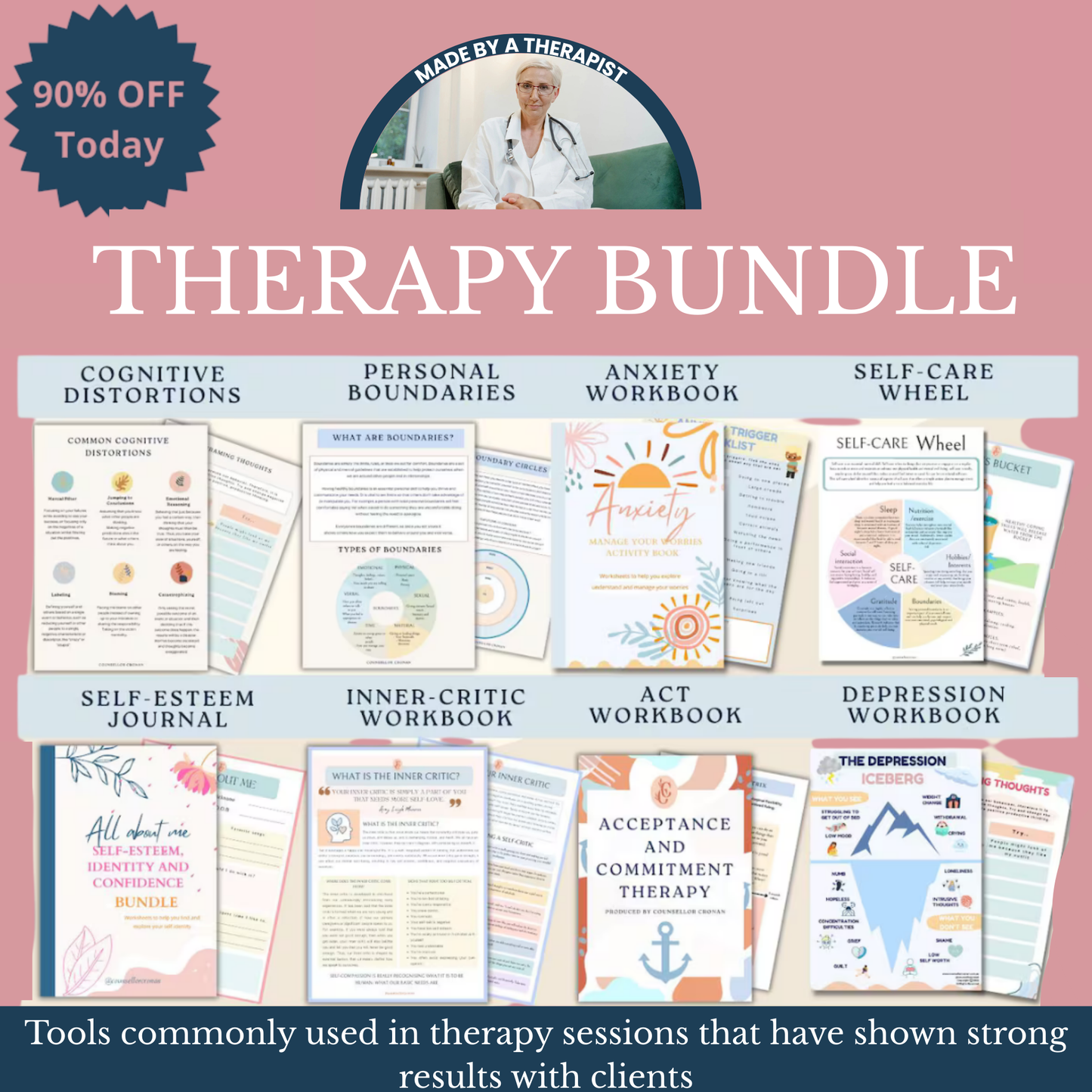 Trauma therapy 90% off bundle, anxiety coping skill card, therapy worksheets, crisis therapy PTSD, anxiety therapy tool, safety plan