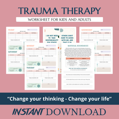 Trauma therapy 90% off bundle, anxiety coping skill card, therapy worksheets, crisis therapy PTSD, anxiety therapy tool, safety plan